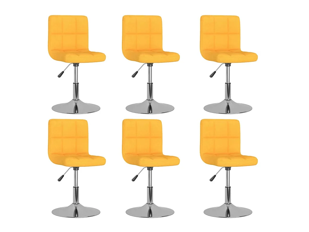 Eetkamerstoelen draaibaar 6 st stof geel