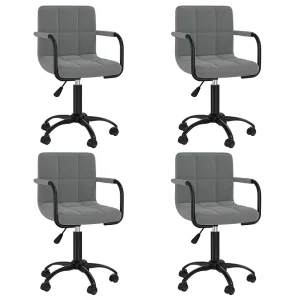 Eetkamerstoelen draaibaar 4 st fluweel donkergrijs Eetkamerstoelen draaibaar 4 st fluweel donkergrijs
