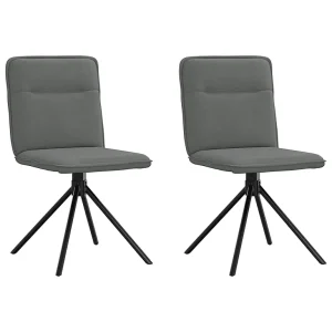 Eetkamerstoelen 2 st stof donkergrijs Eetkamerstoelen 2 st stof donkergrijs