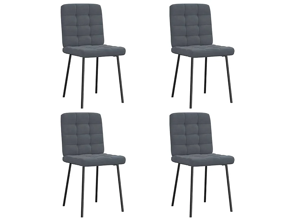 Eetkamerstoelen 4 st fluweel donkergrijs