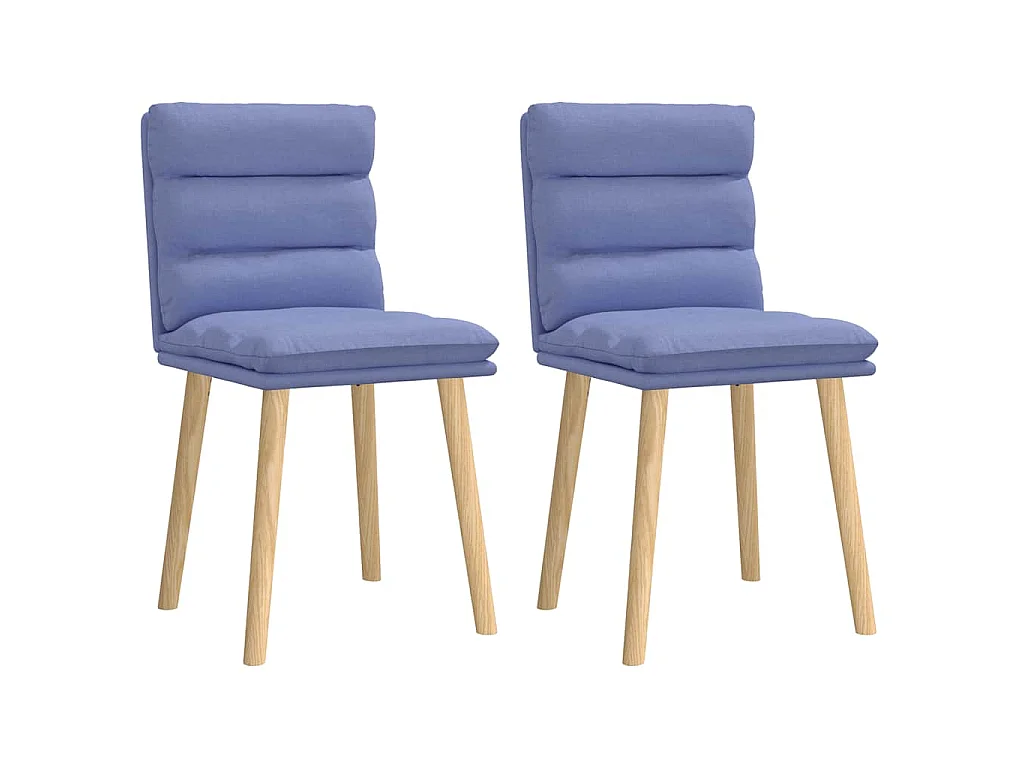 Eetkamerstoelen 2 st stof jeansblauw