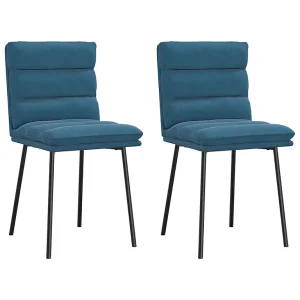 Eetkamerstoelen 2 st fluweel blauw Eetkamerstoelen 2 st fluweel blauw