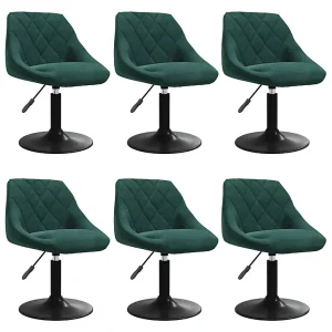 Eetkamerstoelen draaibaar 6 st fluweel donkergroen Eetkamerstoelen draaibaar 6 st fluweel donkergroen