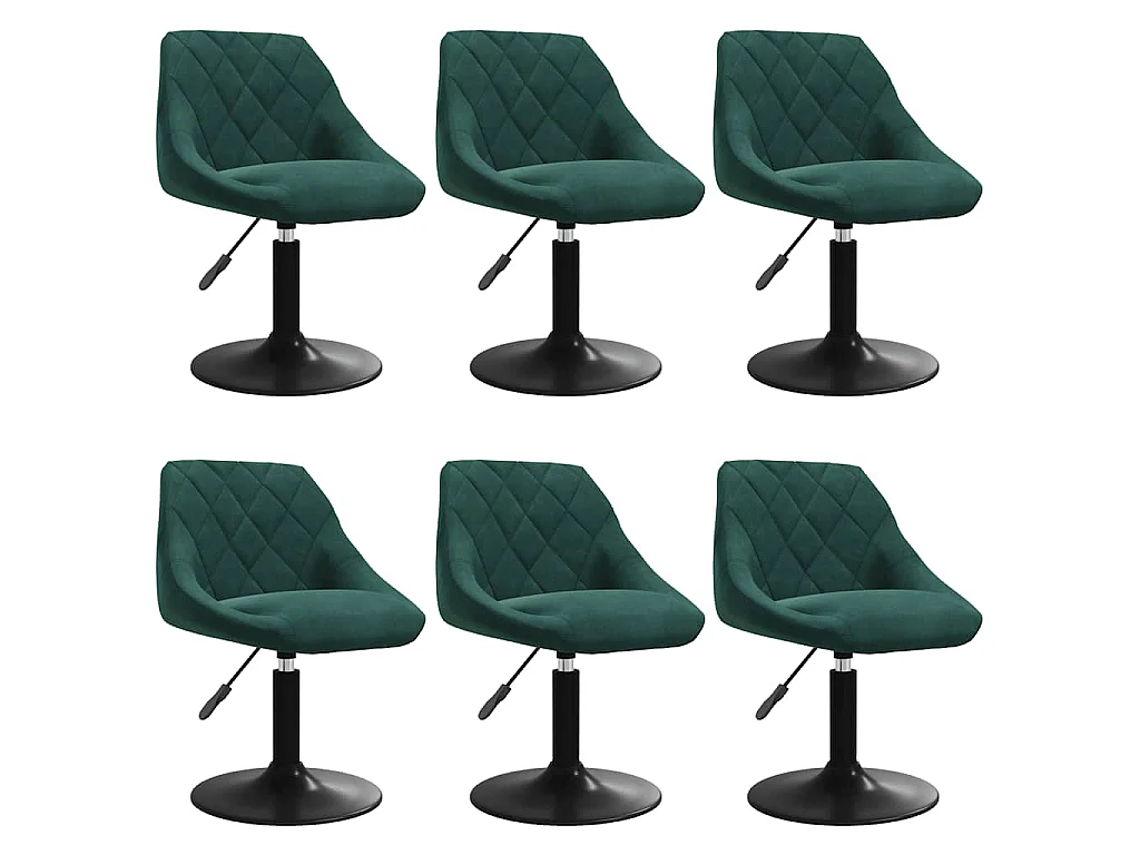 Eetkamerstoelen draaibaar 6 st fluweel donkergroen