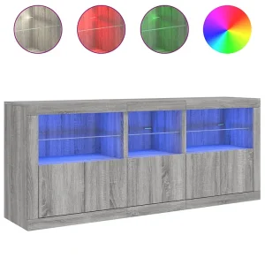 Dressoir met LED-verlichting 162x37x67 cm grijs sonoma Dressoir met LED-verlichting 162x37x67 cm grijs sonoma