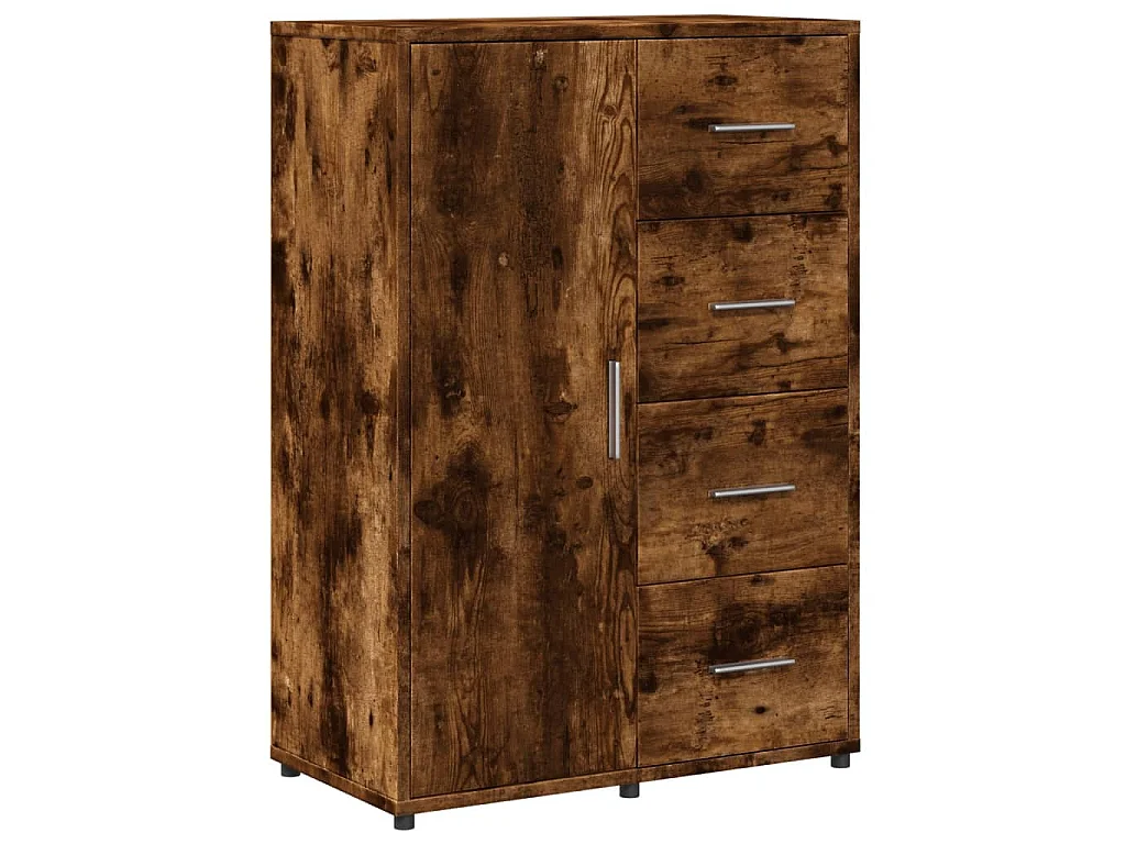 Dressoir 60x31x84 cm bewerkt hout gerookt eikenkleurig