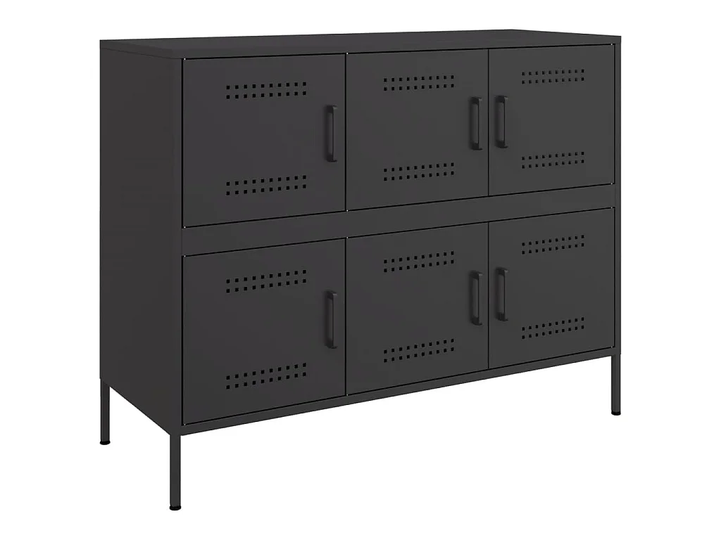 Dressoir 100,5x39x79 cm staal zwart
