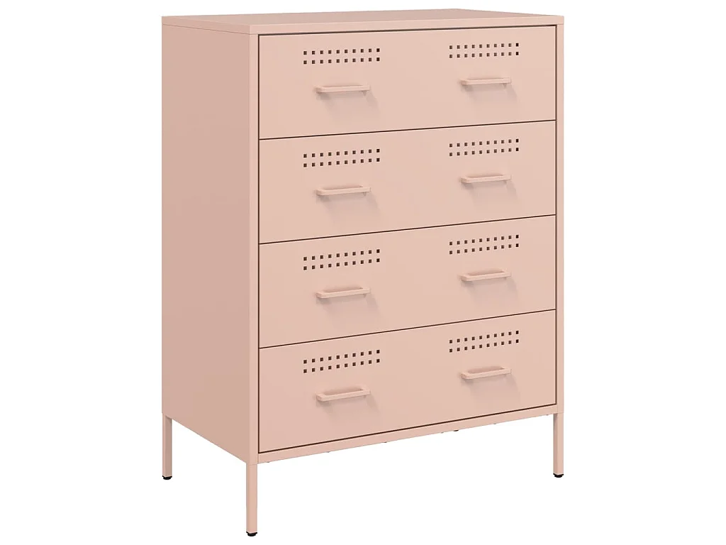 Dressoir 68x39x89 cm staal roze