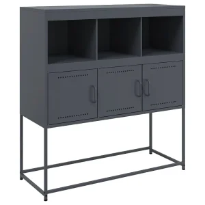 Dressoir 100,5x39x107 cm staal antracietkleurig Dressoir 100,5x39x107 cm staal antracietkleurig