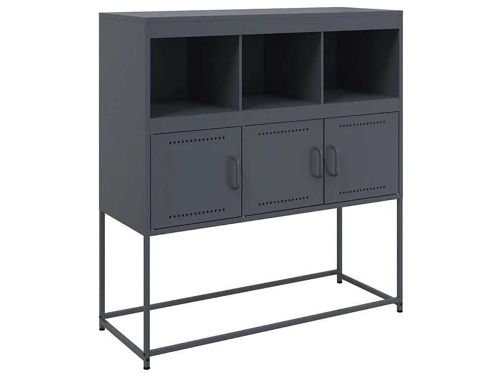 Dressoir 100,5x39x107 cm staal antracietkleurig