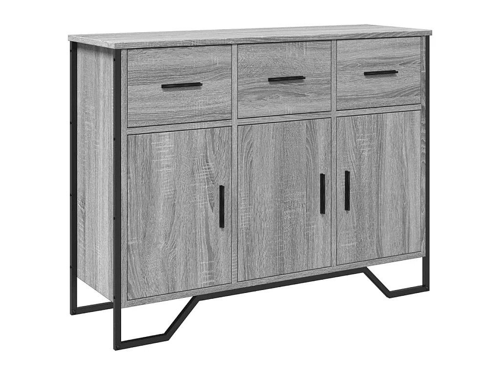 Dressoir 97x32,5x74,5 cm bewerkt hout grijs sonoma eikenkleur