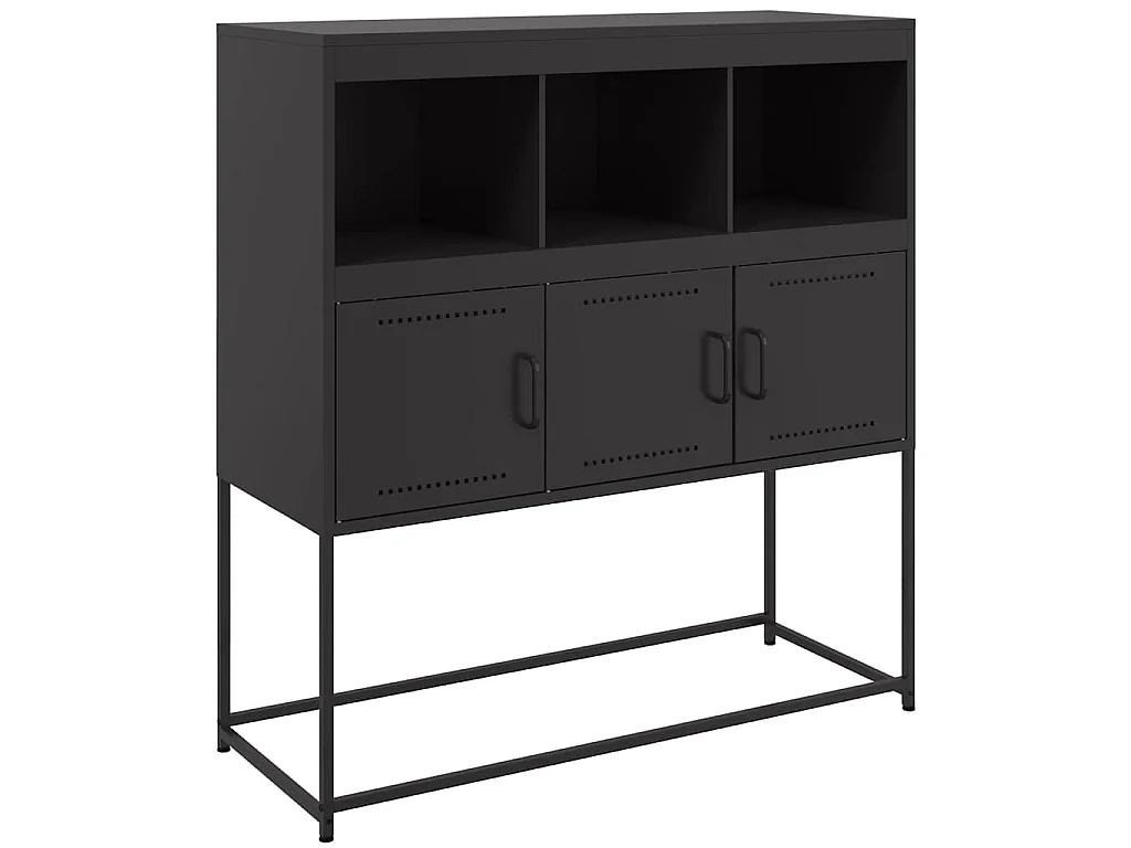 Dressoir 100,5x39x107 cm staal zwart