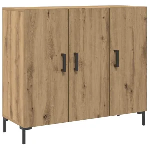 Dressoir 90x34x80 cm bewerkt hout artisanaal eikenkleurig Dressoir 90x34x80 cm bewerkt hout artisanaal eikenkleurig