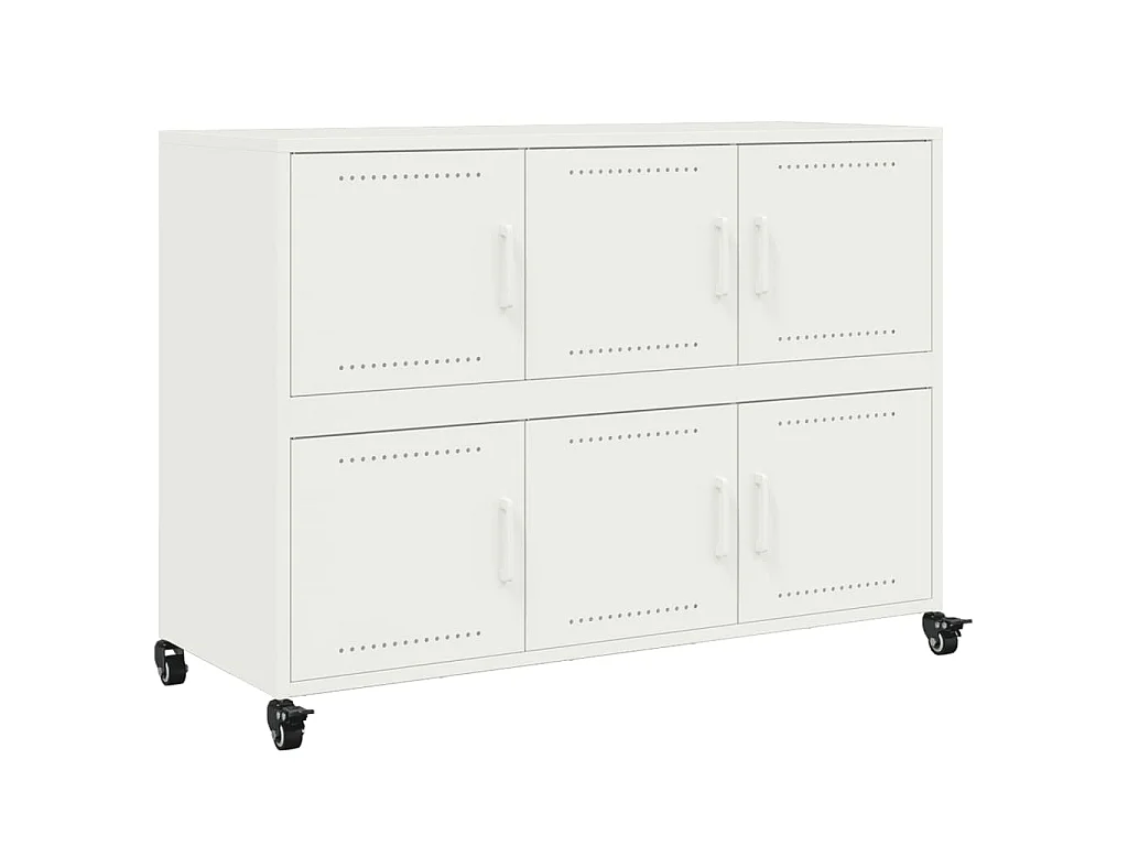 Dressoir 100,5x39x72 cm staal wit