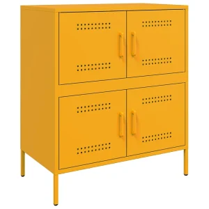 Dressoir 68x39x79 cm staal mosterdgeel Dressoir 68x39x79 cm staal mosterdgeel