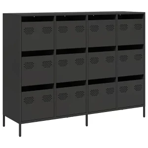 Dressoir 135x39x103,5 cm koudgewalst staal zwart Dressoir 135x39x103,5 cm koudgewalst staal zwart