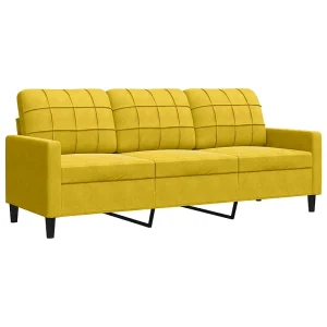 Driezitsbank 180 cm fluweel geel Driezitsbank 180 cm fluweel geel