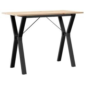 Eettafel Y-frame 100x50x75 cm massief grenenhout en staal Eettafel Y-frame 100x50x75 cm massief grenenhout en staal
