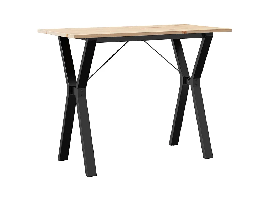 Eettafel Y-frame 100x50x75 cm massief grenenhout en staal