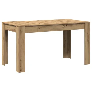 Eettafel 140×74,5×76 cm bewerkt hout artisanaal eikenkleurig Eettafel 140×74,5×76 cm bewerkt hout artisanaal eikenkleurig