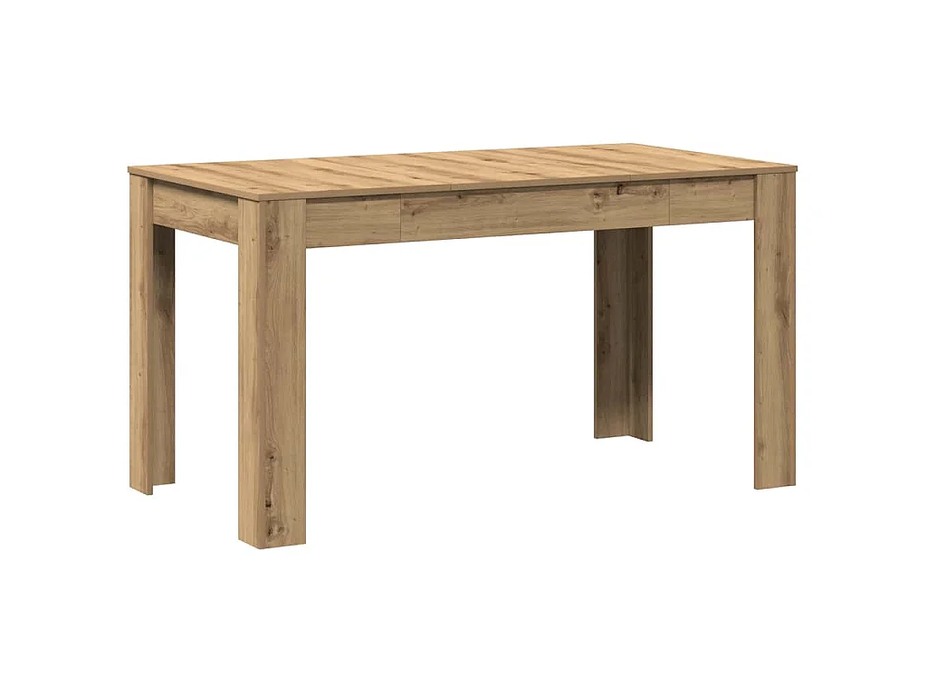Eettafel 140x74,5x76 cm bewerkt hout artisanaal eikenkleurig