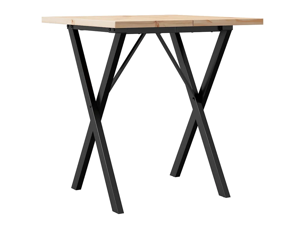 Eettafel X-frame 70x70x75,5 cm massief grenenhout en staal