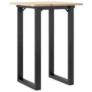 Eettafel O-frame 50x50x75 cm massief grenenhout en staal