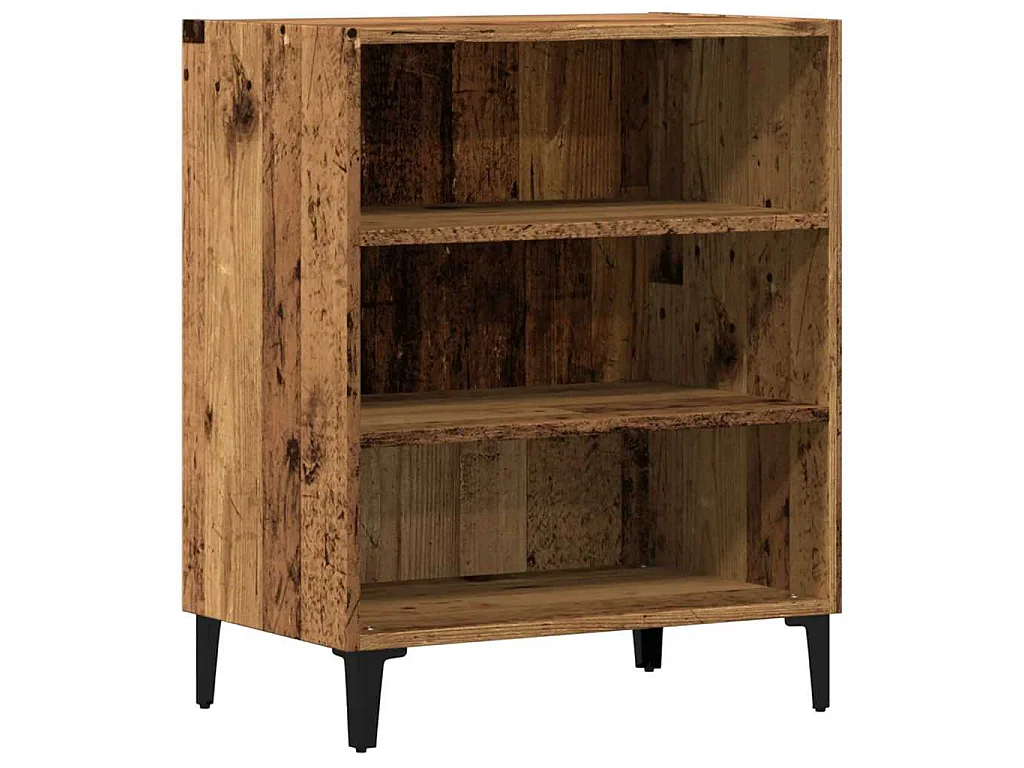 Dressoir 57x35x70 cm bewerkt hout oud houtkleurig