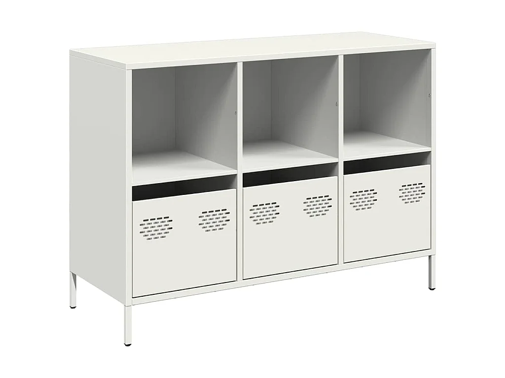 Dressoir 101,5x39x73,5 cm koudgewalst staal wit