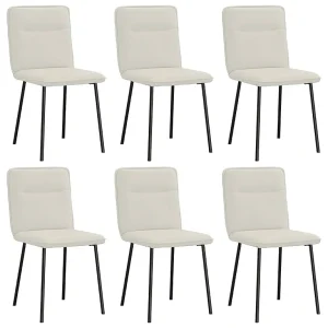 Eetkamerstoelen 6 st fluweel crèmekleurig Eetkamerstoelen 6 st fluweel crèmekleurig