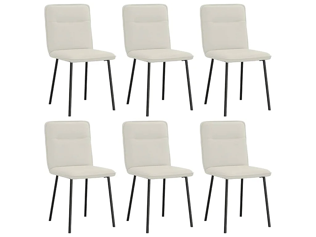 Eetkamerstoelen 6 st fluweel crèmekleurig