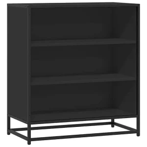 Dressoir 68x35x76 cm bewerkt hout en metaal zwart Dressoir 68x35x76 cm bewerkt hout en metaal zwart
