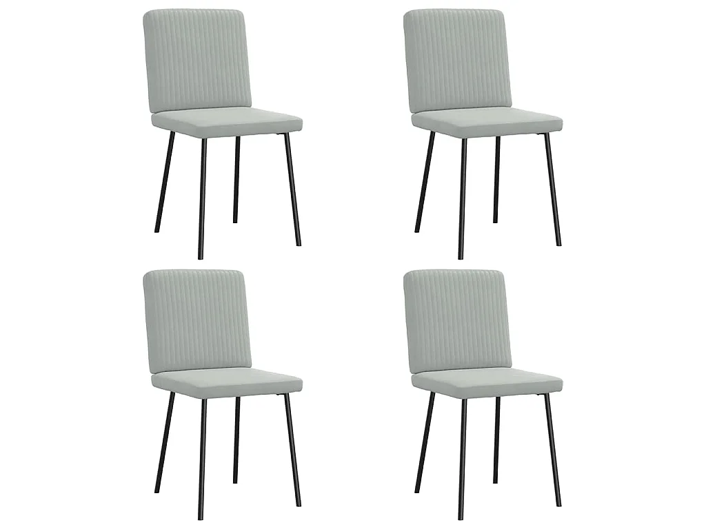 Eetkamerstoelen 4 st fluweel lichtgrijs