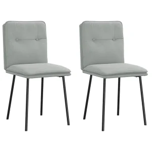 Eetkamerstoelen 2 st fluweel lichtgrijs Eetkamerstoelen 2 st fluweel lichtgrijs