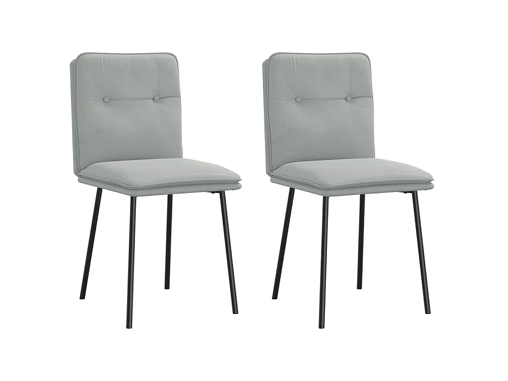 Eetkamerstoelen 2 st fluweel lichtgrijs