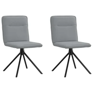 Eetkamerstoelen 2 st stof lichtgrijs Eetkamerstoelen 2 st stof lichtgrijs