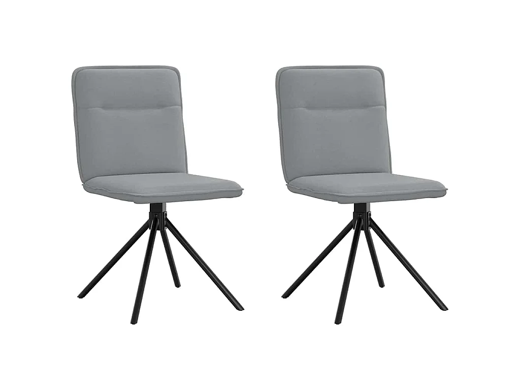 Eetkamerstoelen 2 st stof lichtgrijs