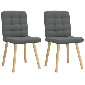 Eetkamerstoelen 2 st stof donkergrijs Eetkamerstoelen 2 st stof donkergrijs