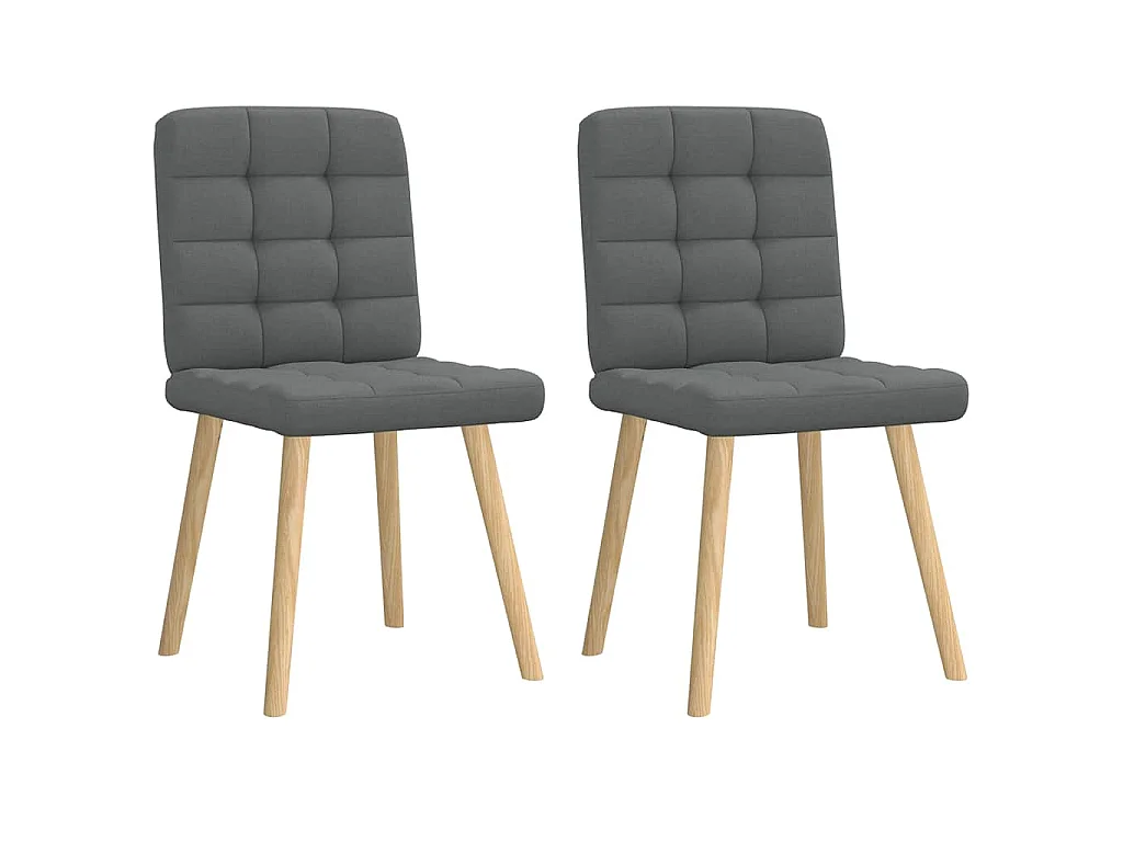 Eetkamerstoelen 2 st stof donkergrijs