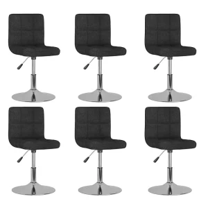 Eetkamerstoelen 6 st draaibaar stof zwart Eetkamerstoelen 6 st draaibaar stof zwart