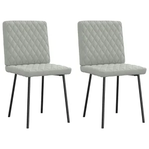 Eetkamerstoelen 2 st fluweel lichtgrijs