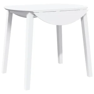 Eettafel massief hout wit rubber