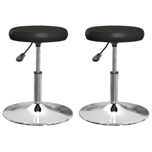 Eetkamerstoelen 2 st kunstleer zwart Eetkamerstoelen 2 st kunstleer zwart