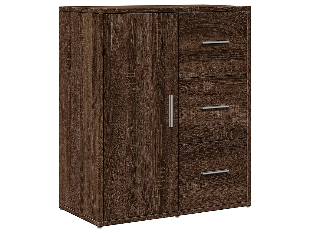 Dressoir 60x31x70 cm bewerkt hout bruin eikenkleurig