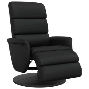 Fauteuil verstelbaar met voetensteun kunstleer zwart