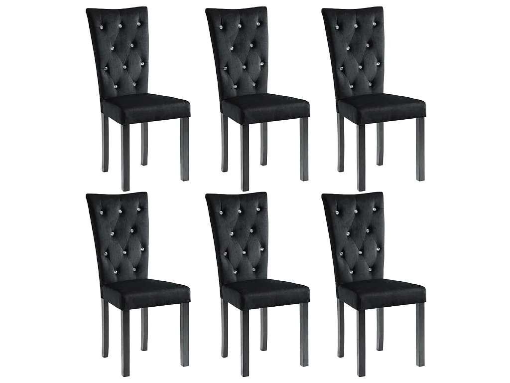 Eetkamerstoelen 6 st fluweel zwart