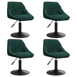 Eetkamerstoelen draaibaar 4 st fluweel donkergroen Eetkamerstoelen draaibaar 4 st fluweel donkergroen