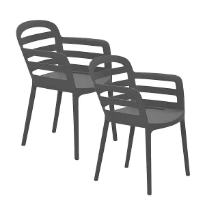Garden Impressions Mira tuinstoel donker grijs – 2 stuks Garden Impressions Mira tuinstoel donker grijs – 2 stuks
