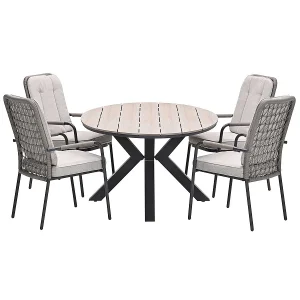 Garden Impressions Aleria tuinset 5-delig taupe – Tulli tuintafel 180×115 cm – light teak vironwood Garden Impressions Aleria tuinset 5-delig taupe – Tulli tuintafel 180×115 cm – light teak vironwood