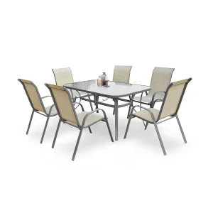 Ensemble de jardin en acier 7 stuks